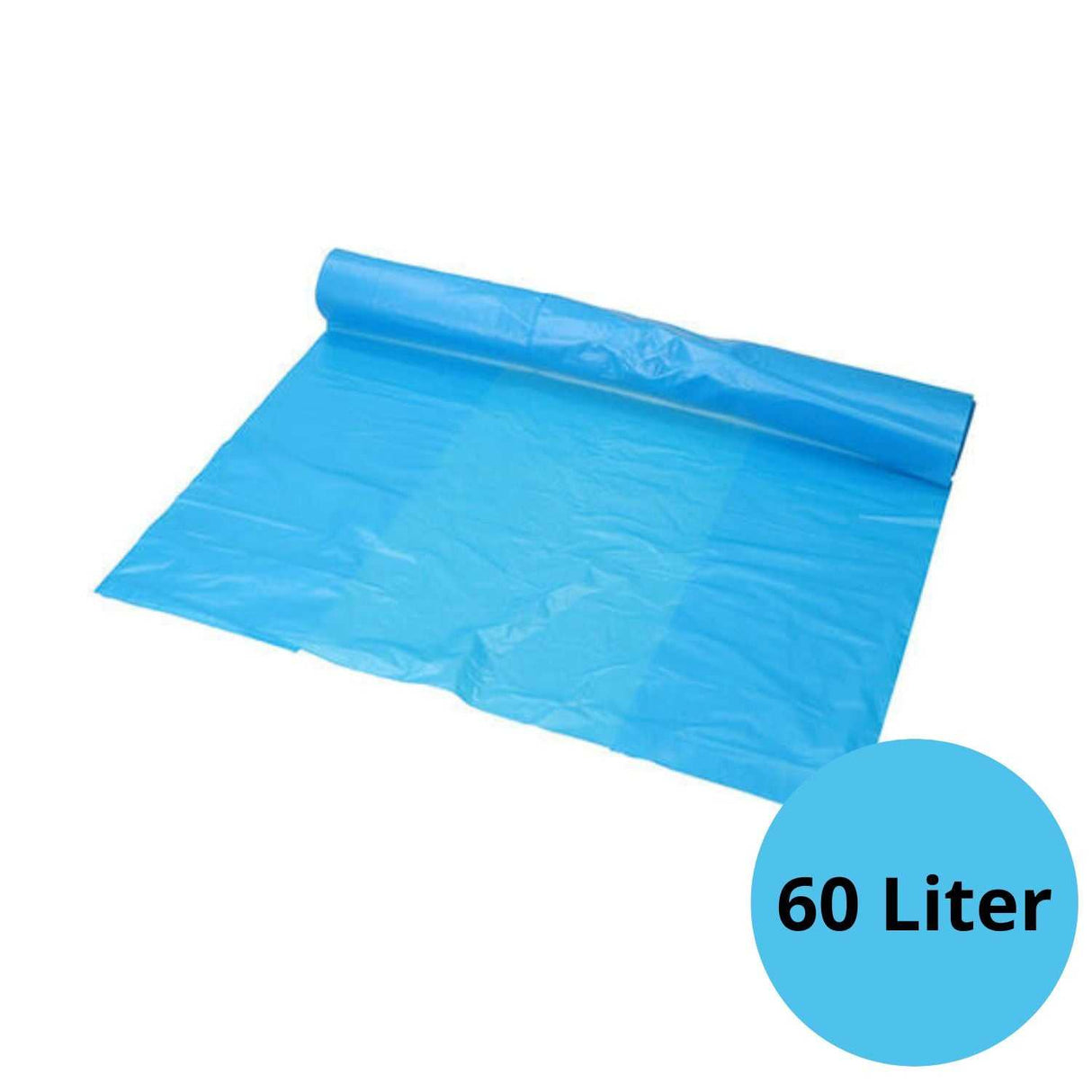 Blauwe HDPE afvalzakken rol 70 x 110 cm T25 - 2002411 - G&F Verpakkingen