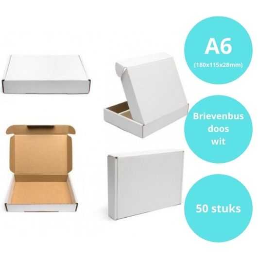 Brievenbusdoos A6 formaat (180x115x28 mm) – Stevig karton voor voordelige verzending via brievenbus
