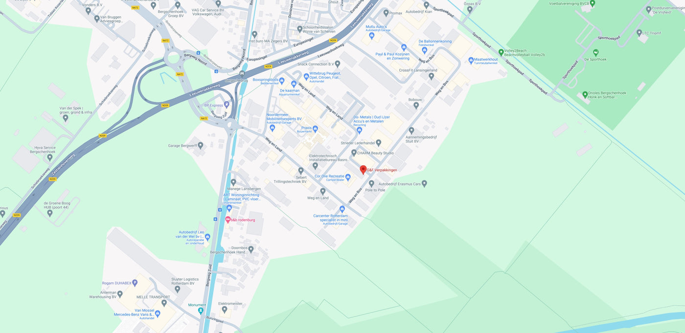 Kaart met locatie G&F