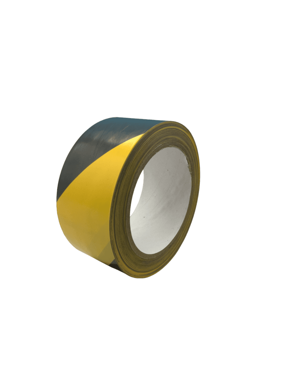 Zwart-gele markeringstape van G&F Verpakkingen, ideaal voor het afbakenen van gevaarlijke zones en looppaden.