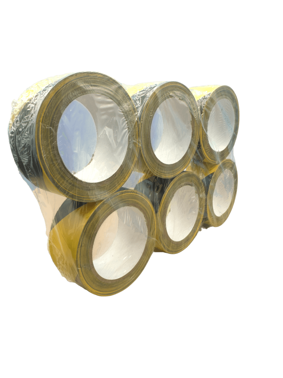 Sterke en duurzame waarschuwings-tape in zwart-geel, geschikt voor magazijnen, werkplaatsen en industriële omgevingen.