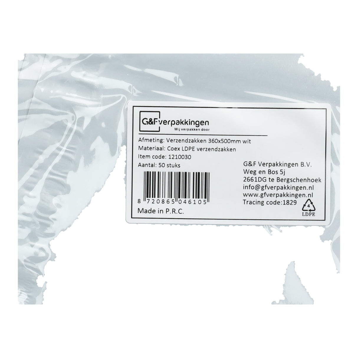 Verzendzakken - 360x500mm met plakstrip - 50 stuks (CoEx LDPE)