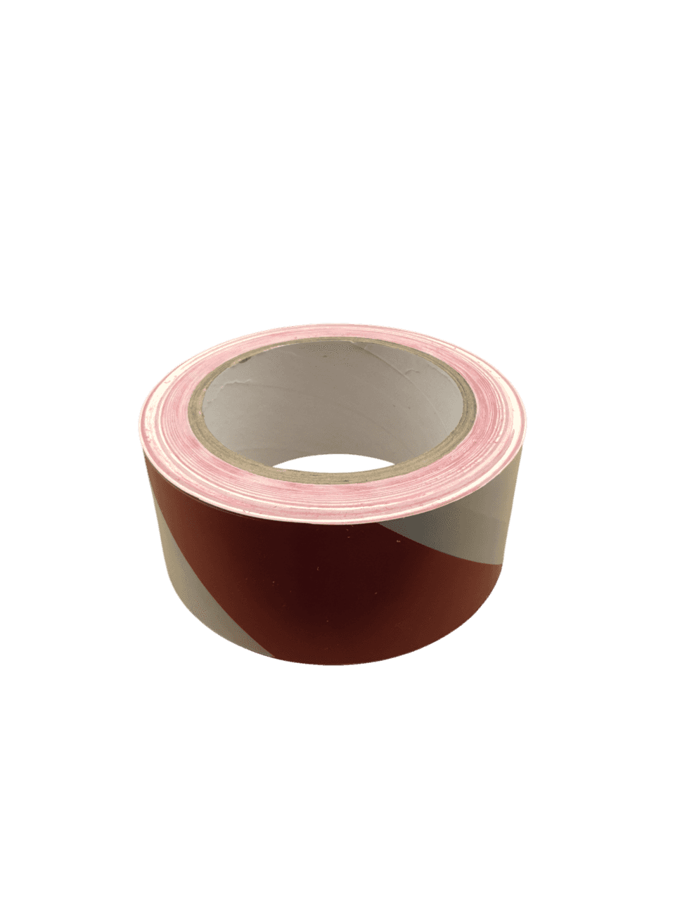 Zelfklevende rood-witte waarschuwings-tape (50mm x 33m), eenvoudig aan te brengen en scheurbestendig.