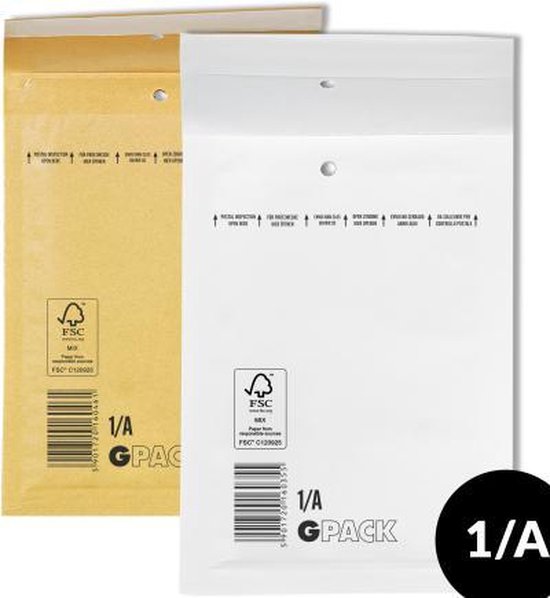 Luchtkussenenvelop, bubbeltjesenvelop type A - G&F Verpakkingen