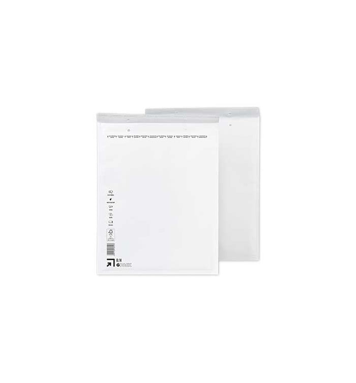 Luchtkussenenveloppen H18 A4+ 270x360 mm wit per 100 stuks, geschikt voor veilige verzending van kleding en tijdschriften.