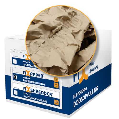 Kant en klare papierkussens - 40 stroken doos voor efficiënte en milieuvriendelijke doosopvulling. Ideaal als bufferend verpakkingsmateriaal.