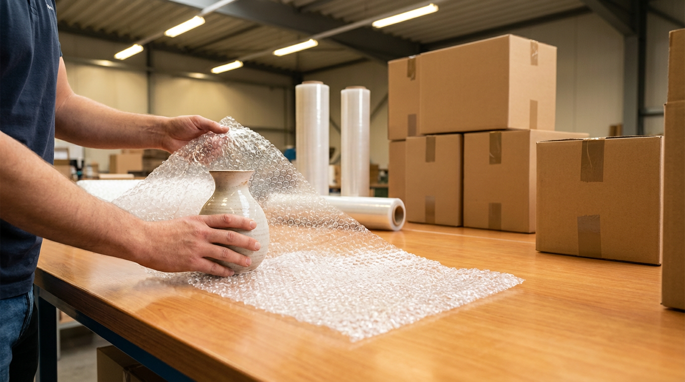 Stappenplan: Je breekbare producten beschermen met noppenfolie en wikkelfolie