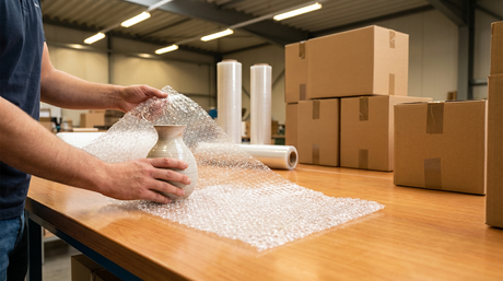 Stappenplan: Je breekbare producten beschermen met noppenfolie en wikkelfolie