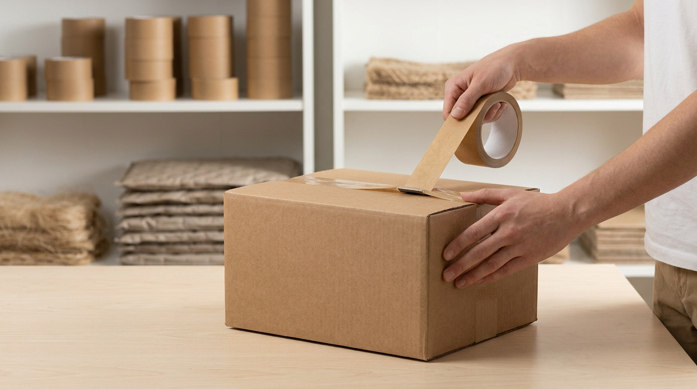 Duurzaam Verpakken: De Kracht van Bruin Papieren Tape voor Webshops (ECO Tape)