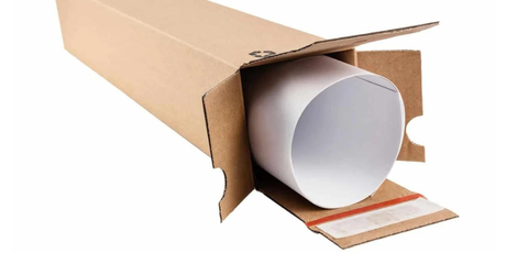 G&F Vierkante Verzendkoker met veilige plakstrip en scheurstrip, perfect voor efficiënt verpakken.
