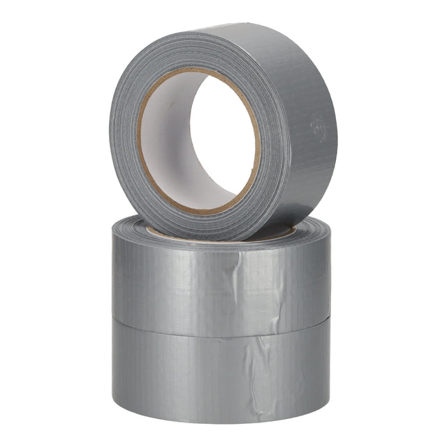 Duct tape grijs 50mm x 50m tape voor pakketten, 2 rollen stevige grijze ducttape voor verpakken en reparaties