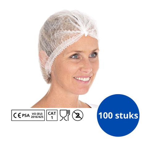 Elastische Hygonorm haarnetjes geschikt voor alle hoofdmaten.