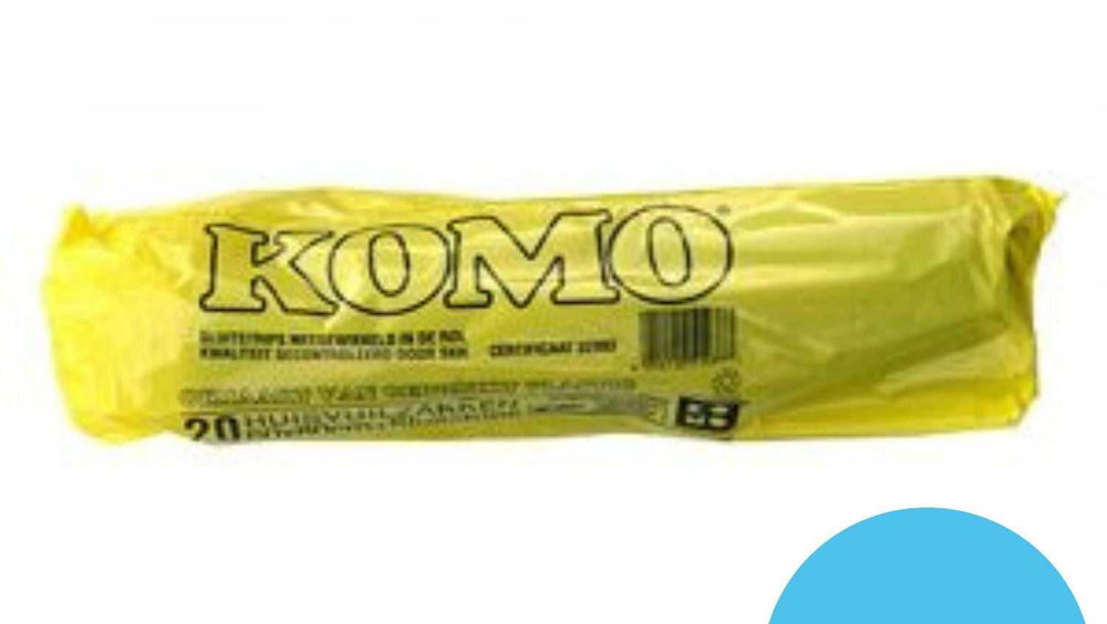 Komo huisvuilzakken transparant 60 x 80 cm per rol - 103080-001
