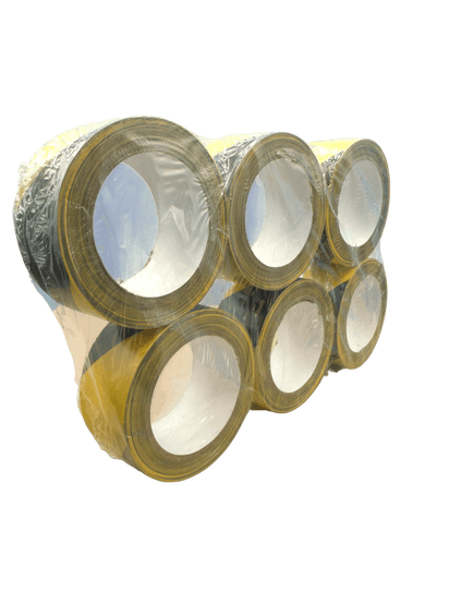 Sterke en duurzame waarschuwings-tape in zwart-geel, geschikt voor magazijnen, werkplaatsen en industriële omgevingen.