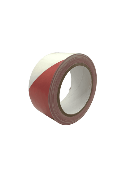 Rood-witte markeringstape van G&F Verpakkingen (50mm x 33m), ideaal voor het afbakenen van gevaarlijke zones.