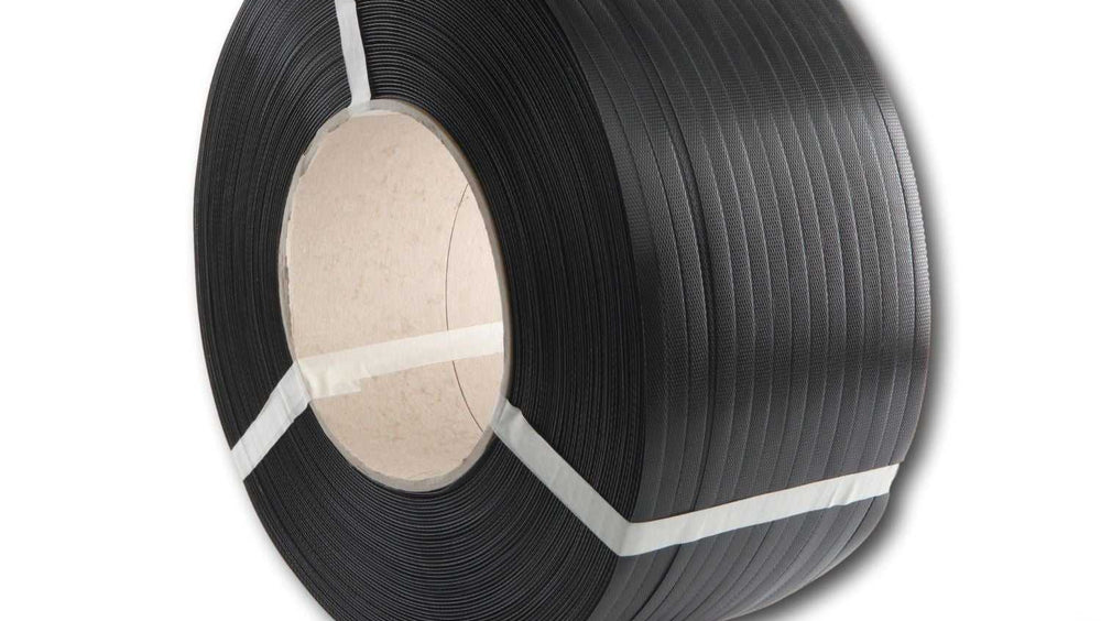 Zwart PP-band 16mm x 0.55mm, stevige en duurzame oplossing voor veilige en professionele ladingstabilisatie.