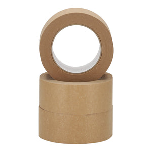 Bruine papieren verpakkingstape rollen (50mm x 50m) om pakketten te sluiten. Sterke milieuvriendelijke afdichtingstape.