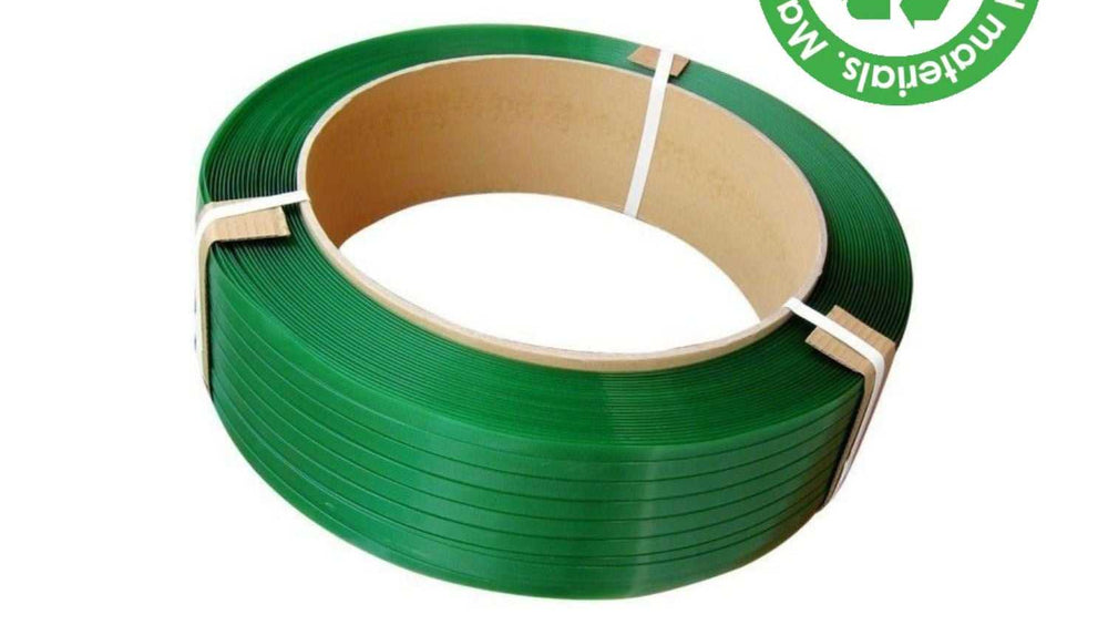 UV-bestendige PET-band 19.0mm x 1.0mm geschikt voor zwaar industrieel gebruik.