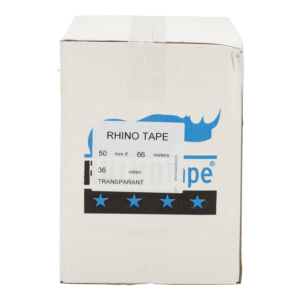 Rhino tape transparant 50mm x 66 mtr - extra kleefkracht - 36 rollen
