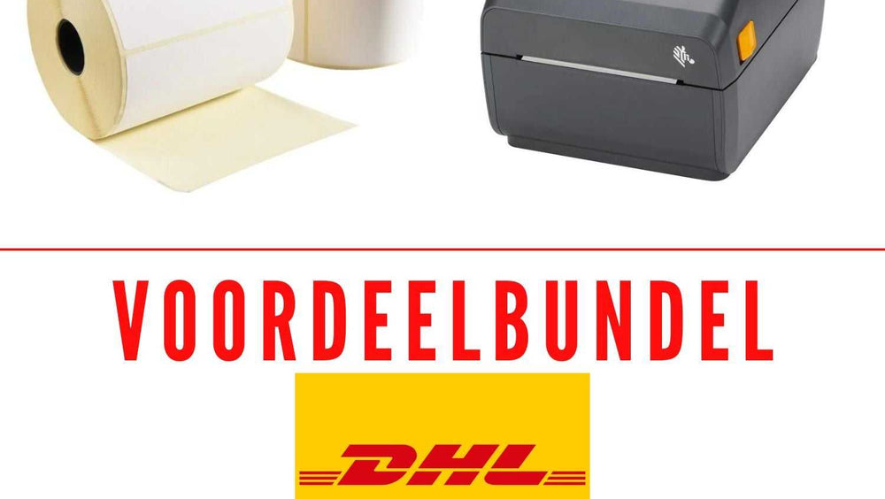Voordelige startersset: Zebra ZD421D printer en 12 rollen DHL verzendlabels