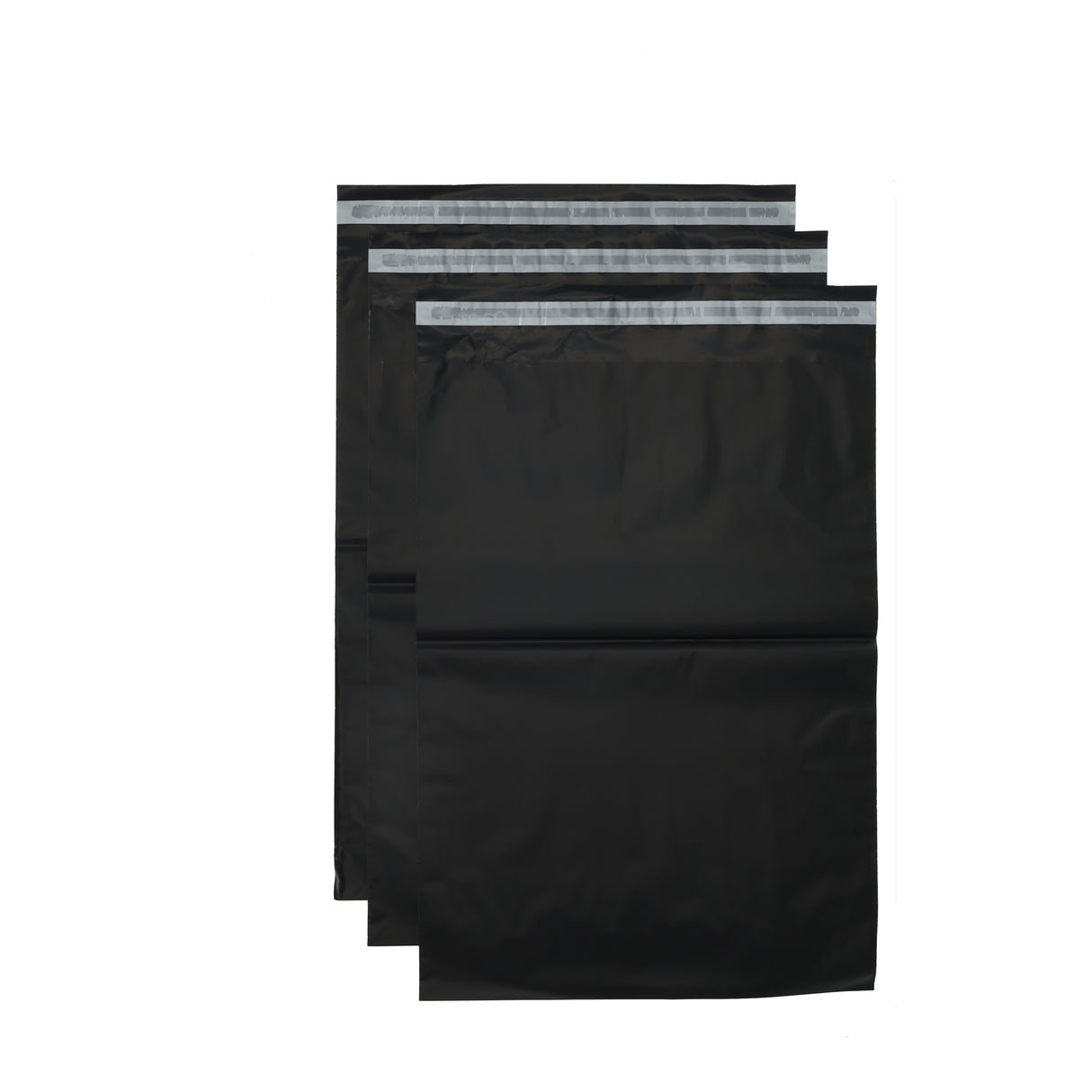 Zwarte COEX verzendzakken 500x700mm met plakstrip voor brievenbuspakketjes, set van 50 stuks