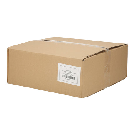 Bruine kartonnen doos met pmd afvalzakken van 60 liter, 50 rollen à 10 zakken verpakt, klaar voor verzending.