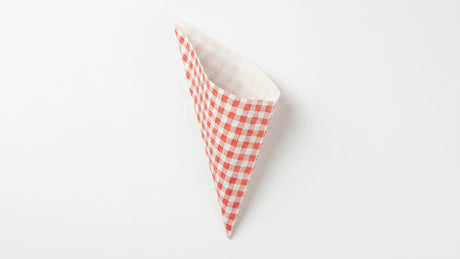 Doos van 50 stevige, recyclebare papieren frietzakken, type K17, perfect voor een snackbar of voedselkraam, in een strak desi