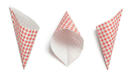 Set van 50 papieren frietzakken van het type K17, ideaal voor snackbars en feesten, milieuvriendelijk en praktisch