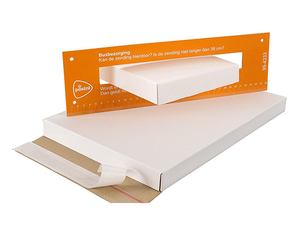 Brievenbusdoos, golfkarton A4+ 350x250x28mm wit