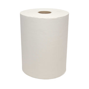 Handdoekrol mini matic xl cellulose 2 laags 165m x 18.3cm - 6 rollen (120065), witte industriële papieren rol voor automatische dispensers.
