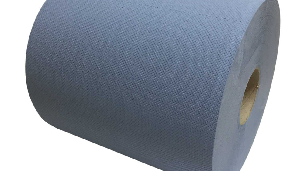 Blauwe 2-laags cellulose industriële poetsrol (Euro Products)