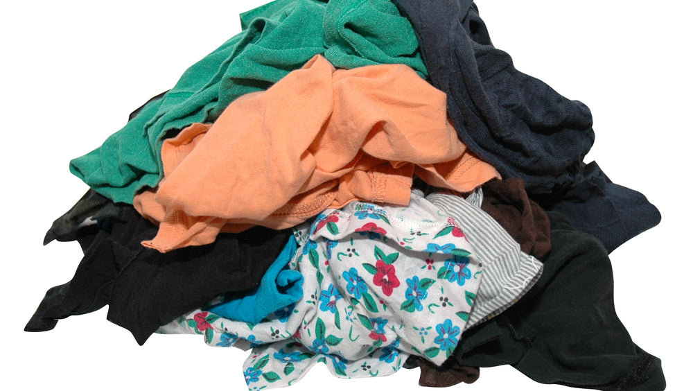 Zak met 10kg bonte tricot poetslappen - sterk en veelzijdig