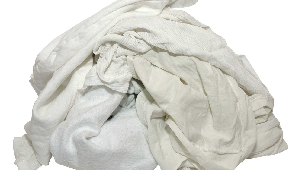 Zak met 10kg witte tricot poetslappen - absorberend en pluisarm