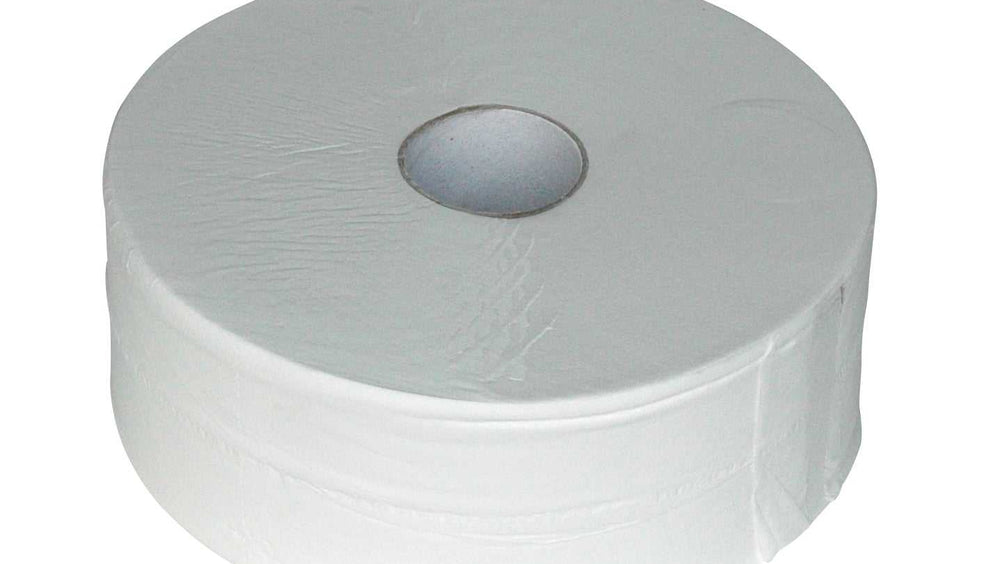 Toiletpapier maxi jumbo cellulose 2 laags 380m rol, geschikt voor drukbezochte toiletruimtes. Extra lange rol voor minder vervanging.